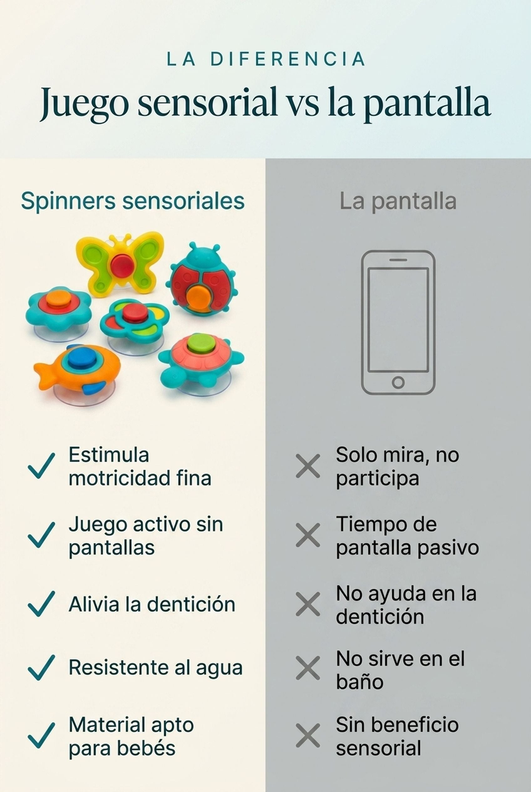 Juego sensorial vs pantalla