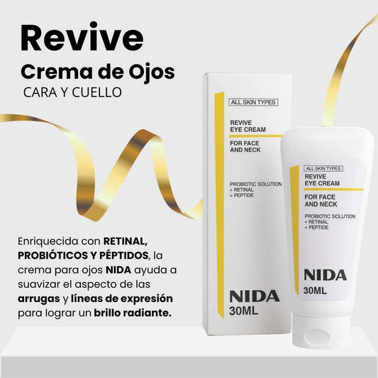 Nida PRO: tratamiento para ojos, rostro y cuello con retinal que potencia firmeza y brillo.