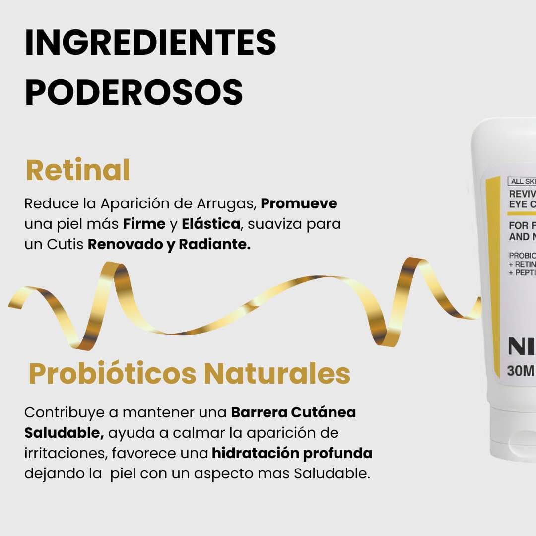 Nida PRO: tratamiento para ojos, rostro y cuello con retinal que potencia firmeza y brillo.