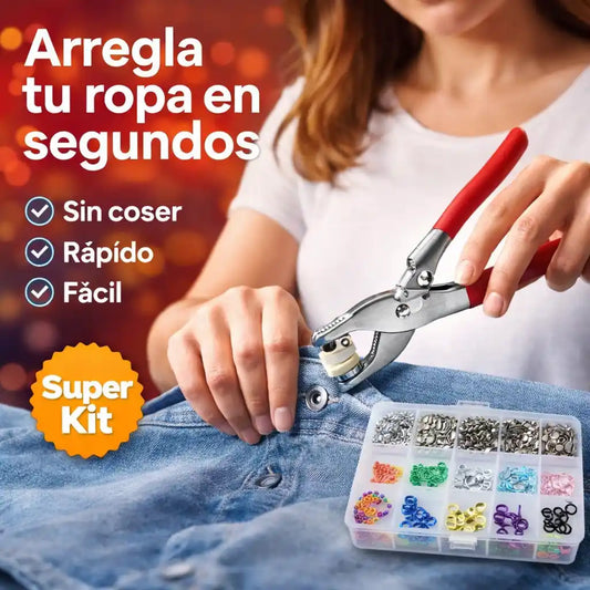 SnapFix™ – Kit de Broches a Presión para Reparar Ropa en Segundos
