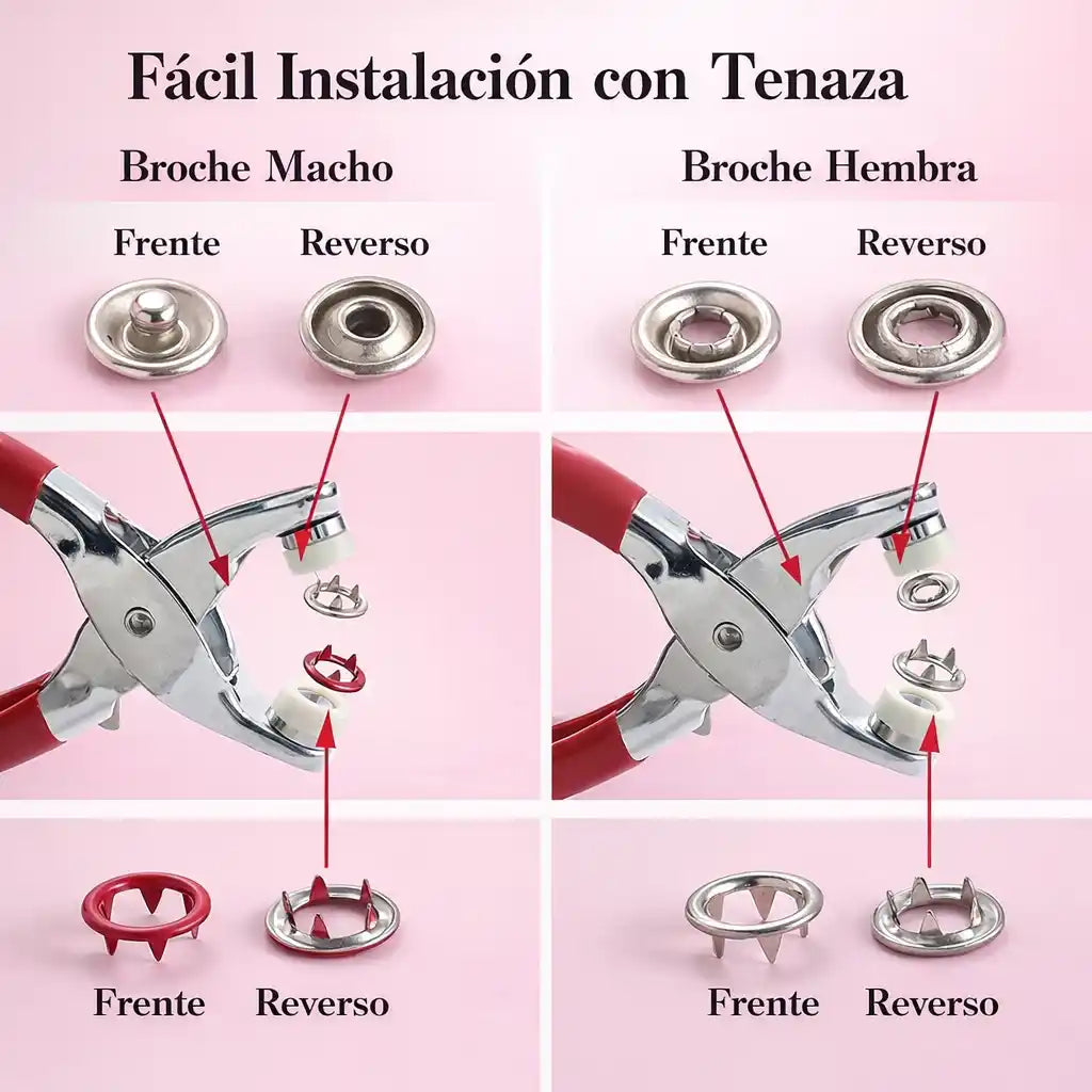 SnapFix™ – Kit de Broches a Presión para Reparar Ropa en Segundos