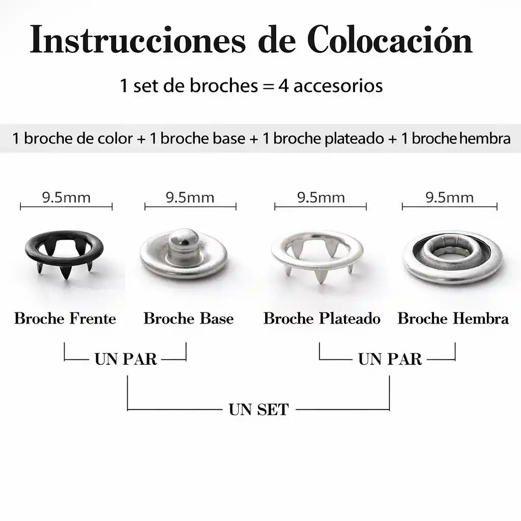 SnapFix™ – Kit de Broches a Presión para Reparar Ropa en Segundos