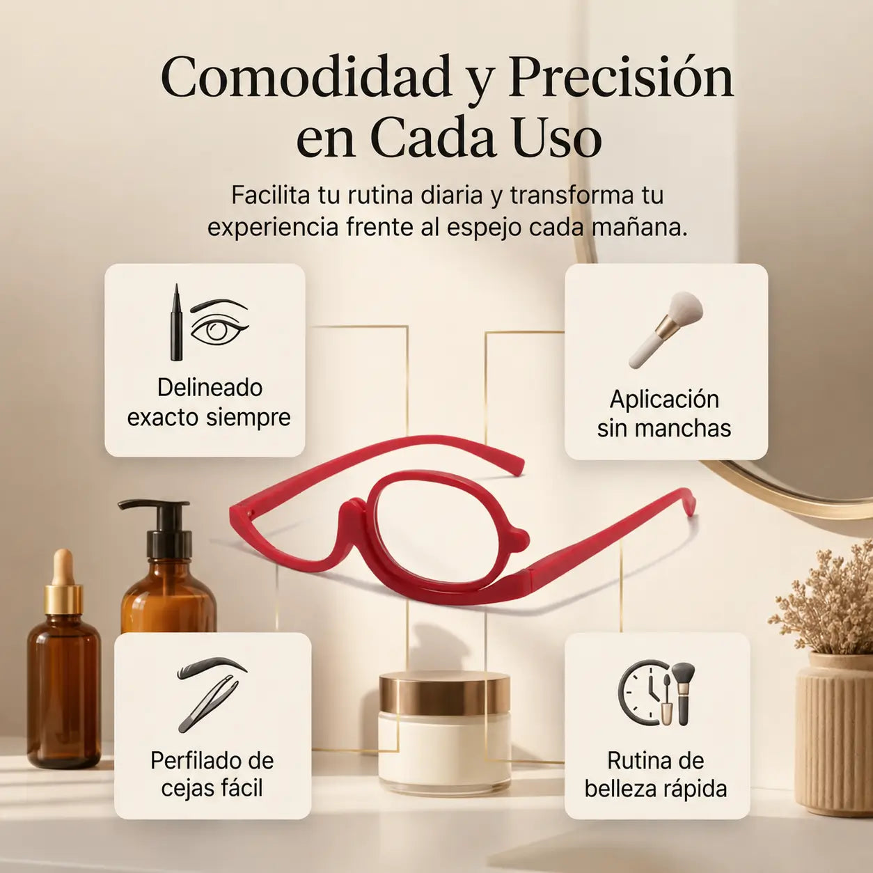 VisionFlip® Pro – Gafas de Maquillaje para Mujeres con Presbicia