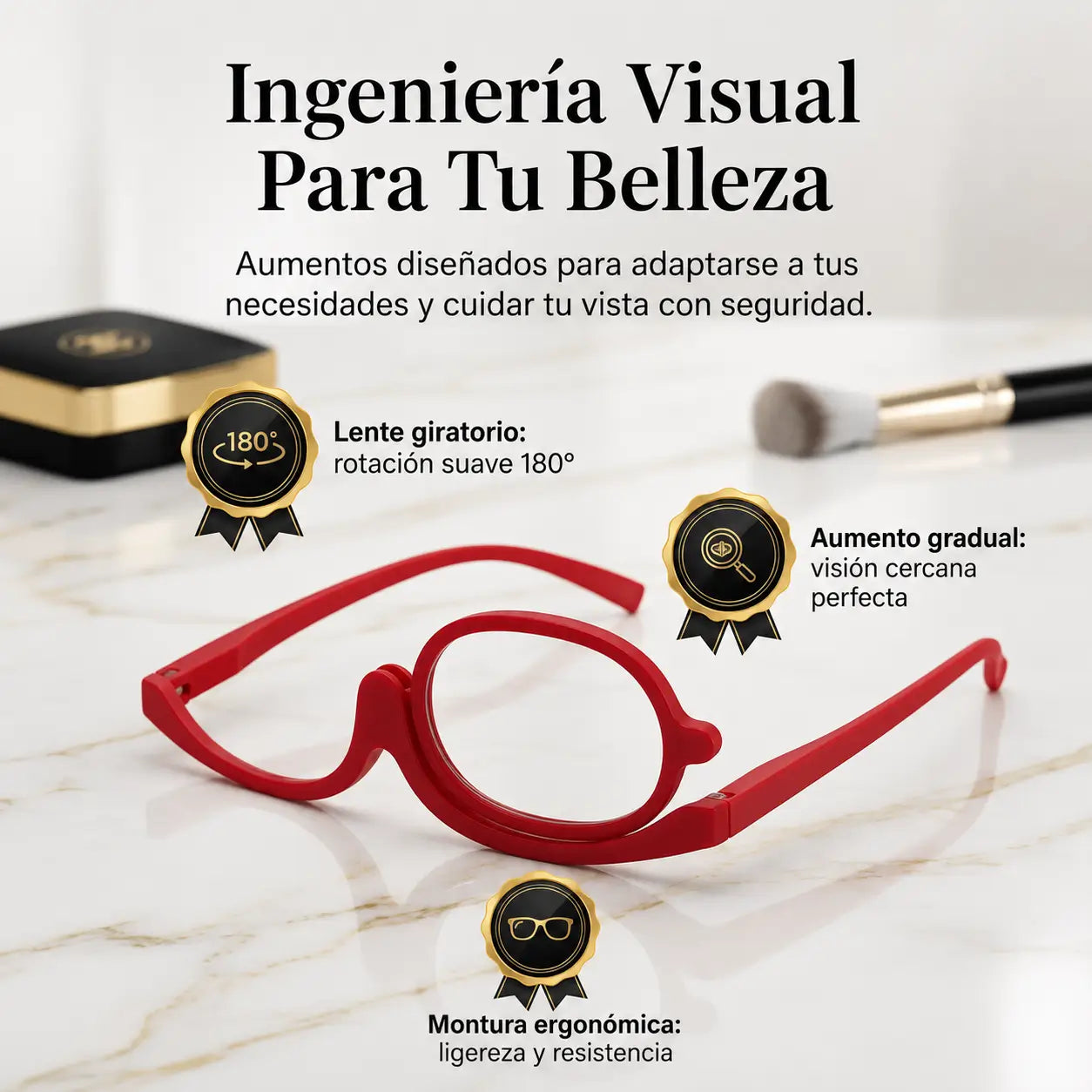 VisionFlip® Pro – Gafas de Maquillaje para Mujeres con Presbicia