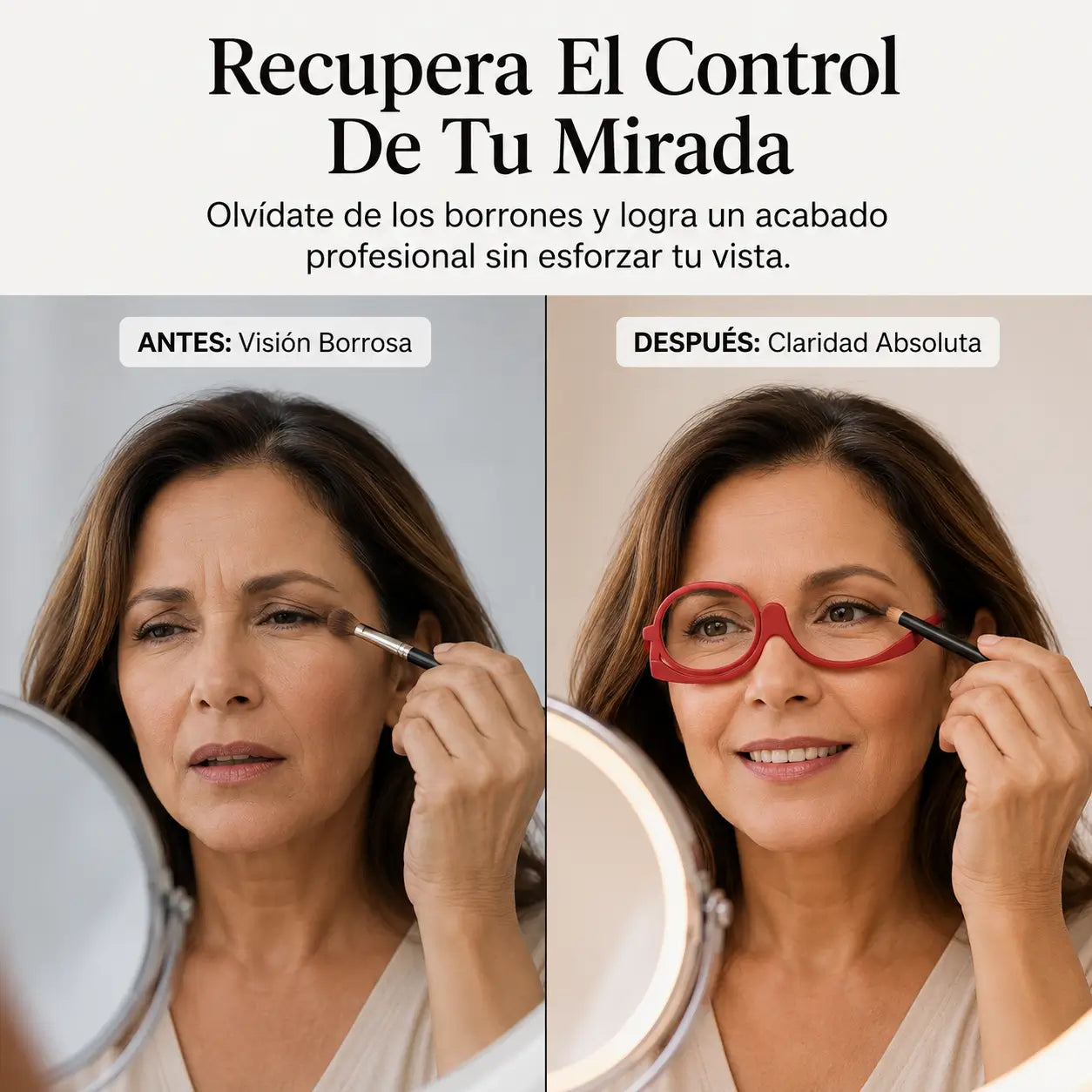 VisionFlip® Pro – Gafas de Maquillaje para Mujeres con Presbicia