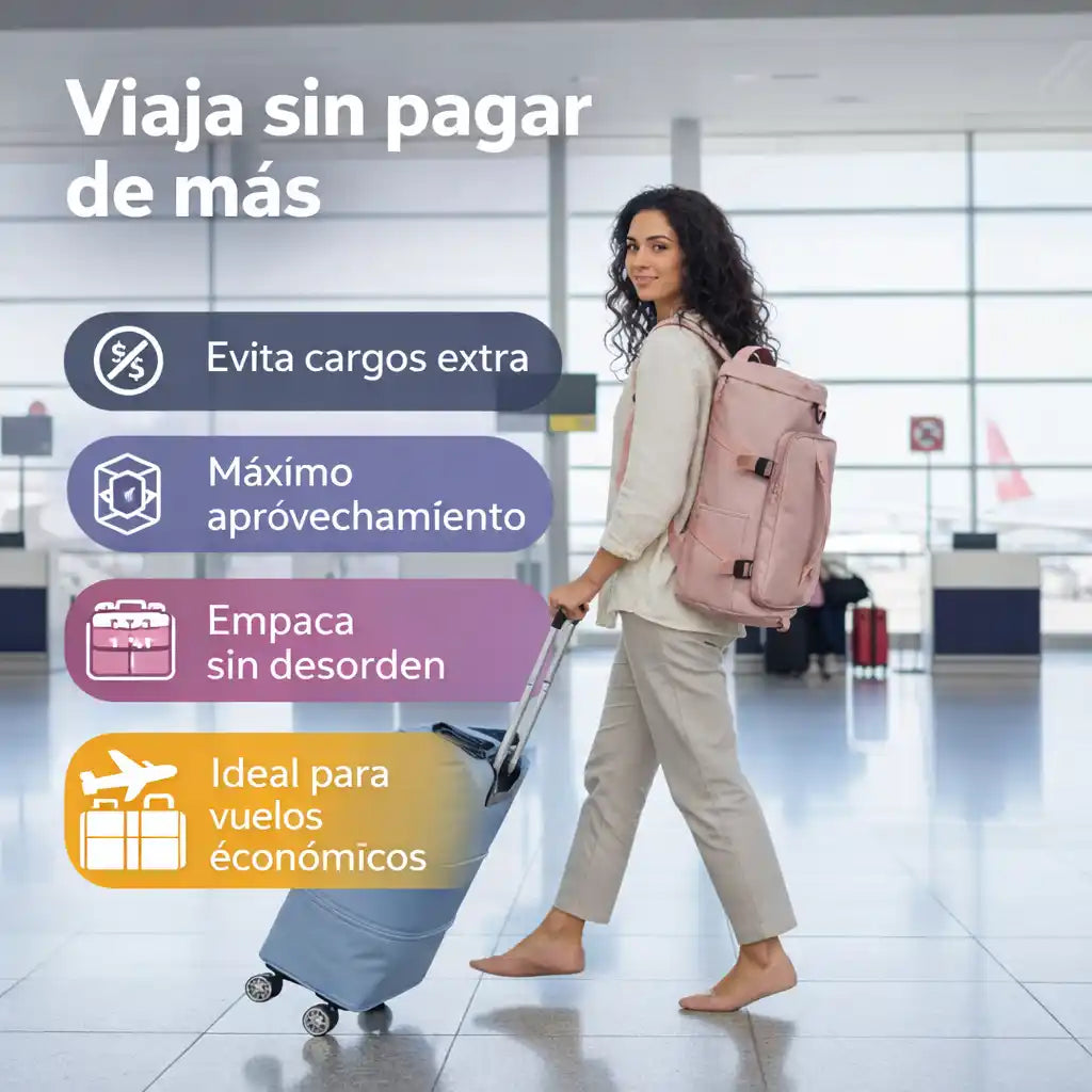 PackFly® Combo Viajero Inteligente Empaca más, paga menos y viaja sin estrés