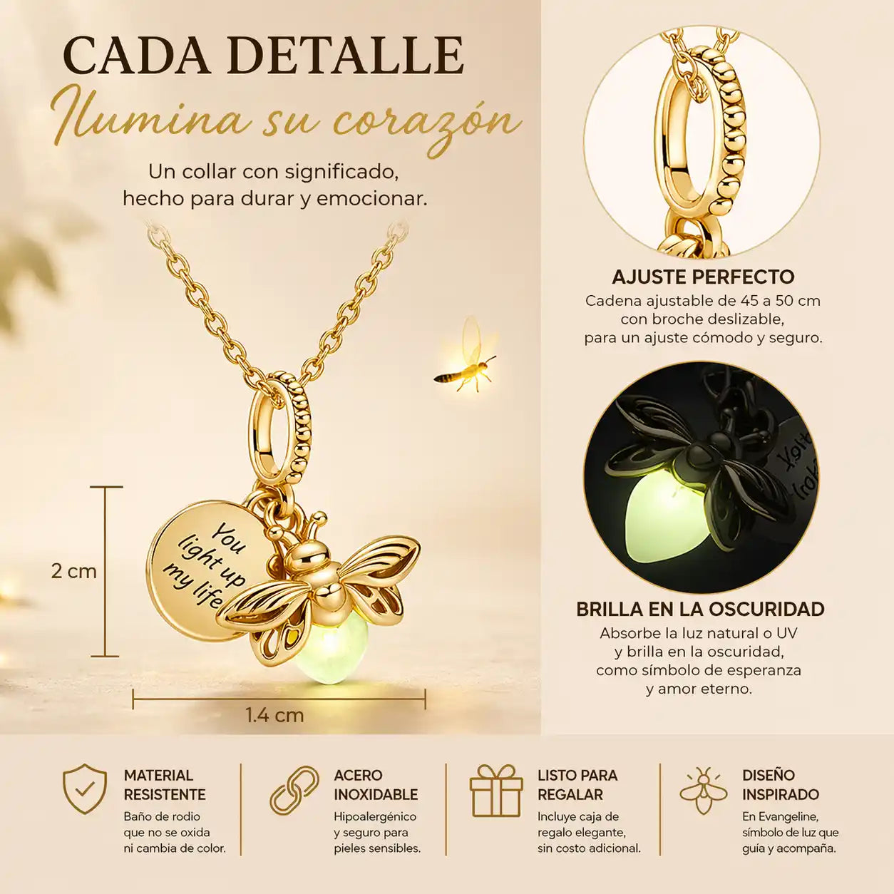 Collar Luciérnaga Evangelina® – Un regalo para mamá que ilumina su vida