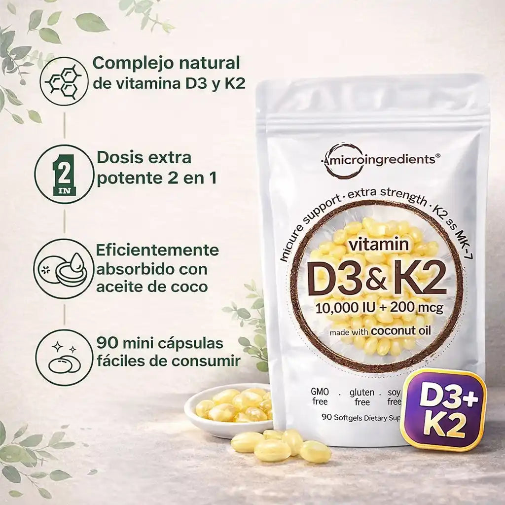 Micro Ingredients® | Vitamina D3 + K2 para tu rutina diaria de bienestar y autocuidado