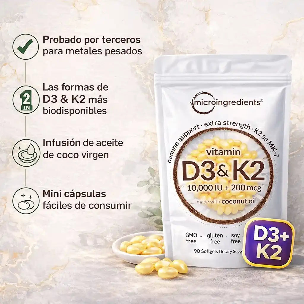 Micro Ingredients® | Vitamina D3 + K2 para tu rutina diaria de bienestar y autocuidado