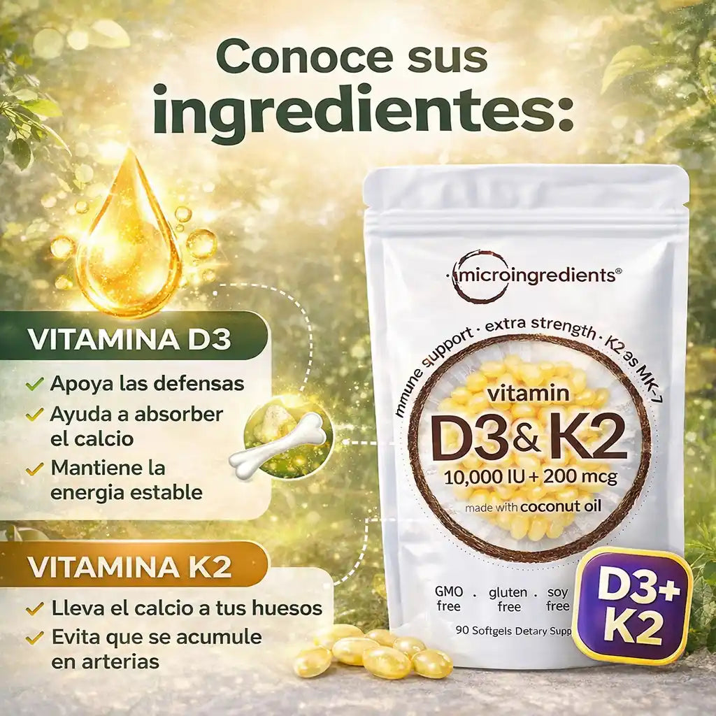 Micro Ingredients® | Vitamina D3 + K2 para tu rutina diaria de bienestar y autocuidado