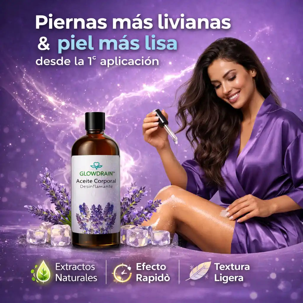 GlowDrain™ Aceite Corporal Desinflamante – Piernas más livianas y piel más lisa
