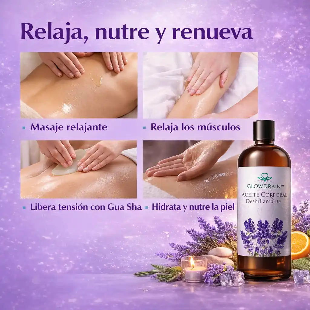 GlowDrain™ Aceite Corporal Desinflamante – Piernas más livianas y piel más lisa