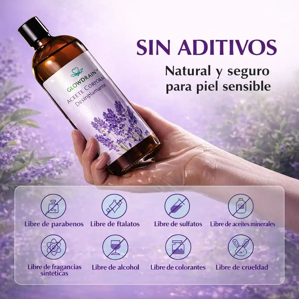 GlowDrain™ Aceite Corporal Desinflamante – Piernas más livianas y piel más lisa