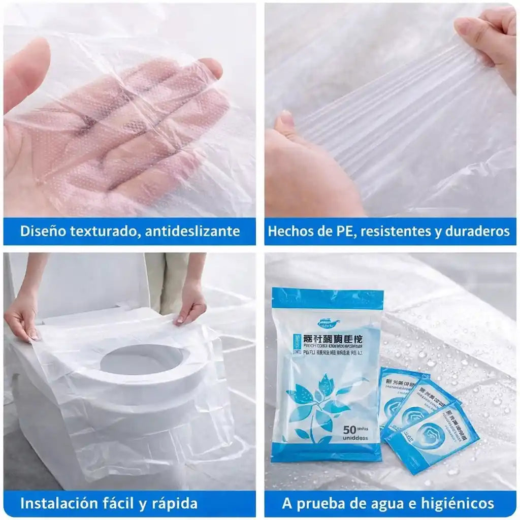 CleanSeat™ Protector Desechable Sanitario X 50 Unidades – Higiene sin contacto en segundos