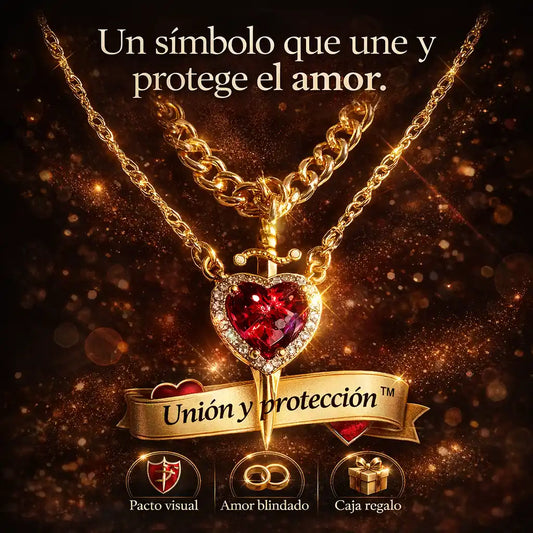 SoulBond® – Collar Espada y Corazón para Parejas