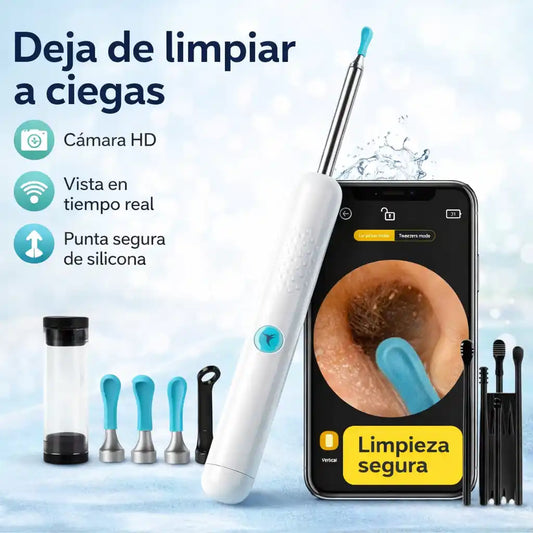 ClearView® Pro – Limpia Oídos con Cámara HD y Control Visual Total