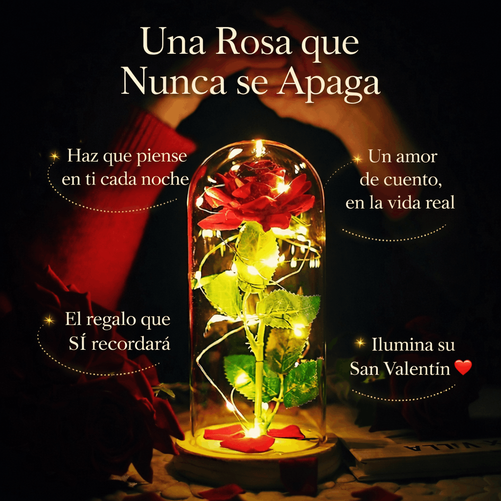 Rosa Eterna Luminosa™🌹 ~ El regalo que no se marchita ✨ + Obsequio gratis 🎁