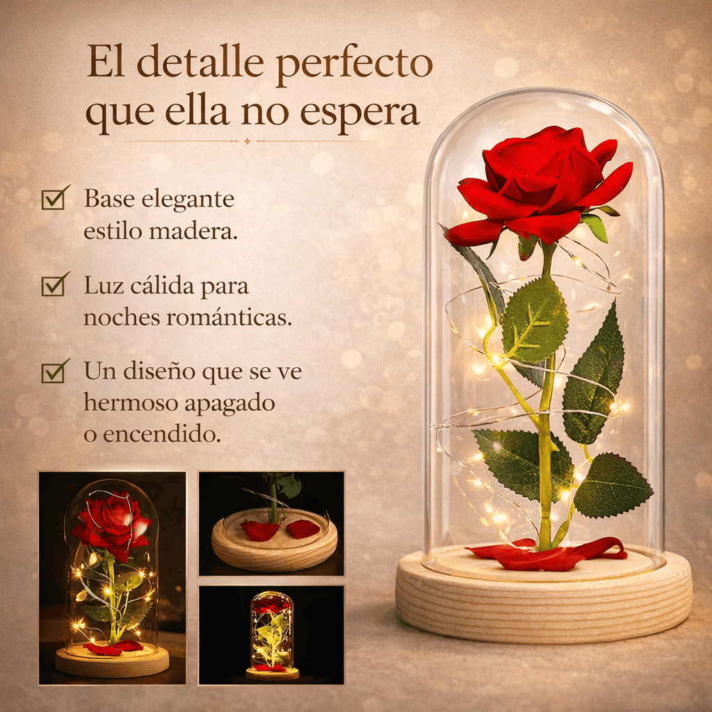Rosa Eterna Luminosa™🌹 ~ El regalo que no se marchita ✨ + Obsequio gratis 🎁