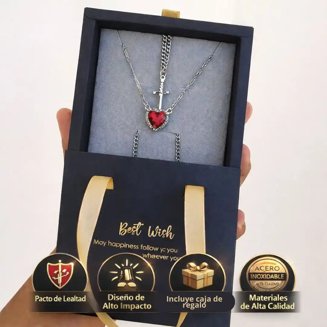 SoulBond® – Collar Espada y Corazón para Parejas