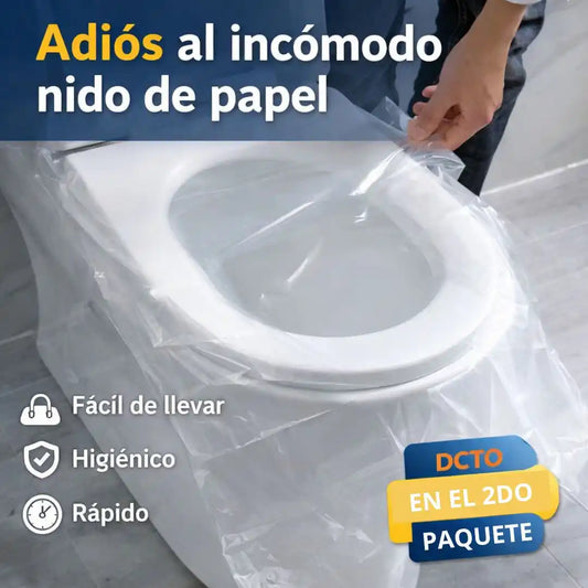 CleanSeat™ Protector Desechable Sanitario X 50 Unidades – Higiene sin contacto en segundos
