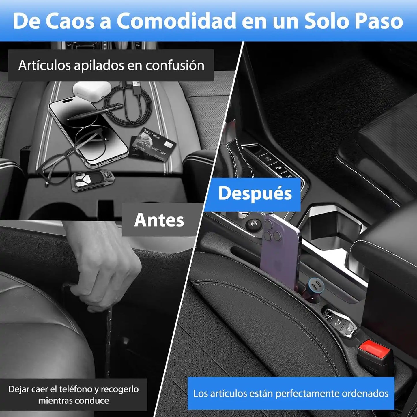 GapBlock™ | Kit X 2 Relleno para Espacios de Asiento – Elimina el basurero oculto y mejora el interior